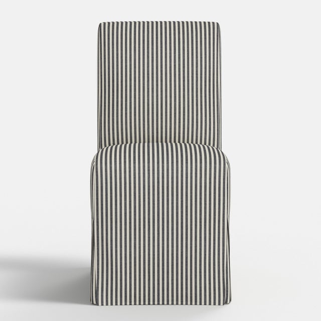 Not Yet Made - Made To Order Slipcover for Stoffer Home x Cloth & Company for Lindy Slipcover Dining Chair in Jane Stripe Carbon For Sale - Image 5 of 7