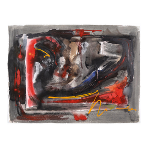 Primary Colors Abstract Expressionist - Mixed Media on Paper by Ricardo De Silva