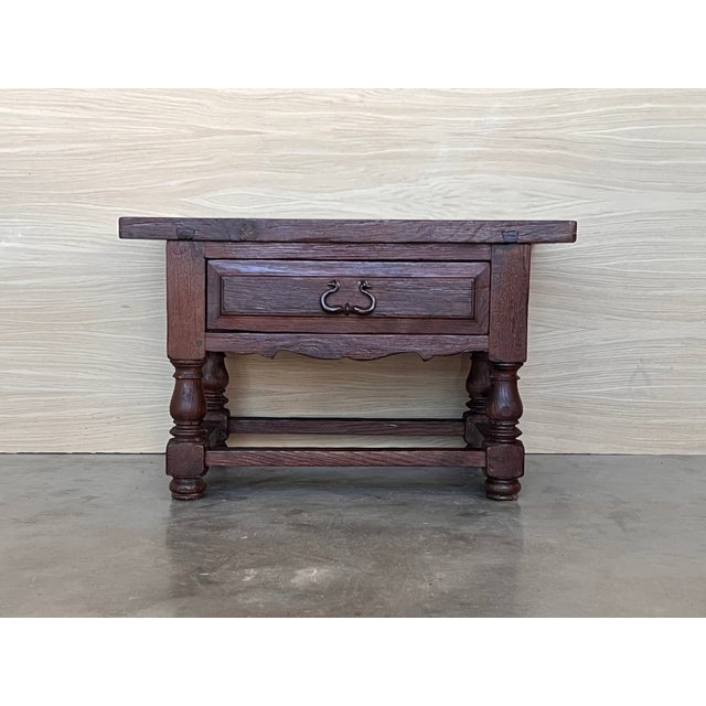 This rustic artisan made side table hails from the Pyrenees on the French-Spanish border. It is constructed from local...