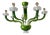Green Murano Glass Chandelier with Trasparent Rostrato Boubeches by Simoeng For Sale