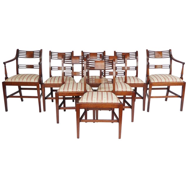 Wood George III Mahogany Dining Chairs, Set of 8 For Sale - Image 7 of 7