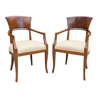William Switzer Biedermeier Armchairs, Pair For Sale