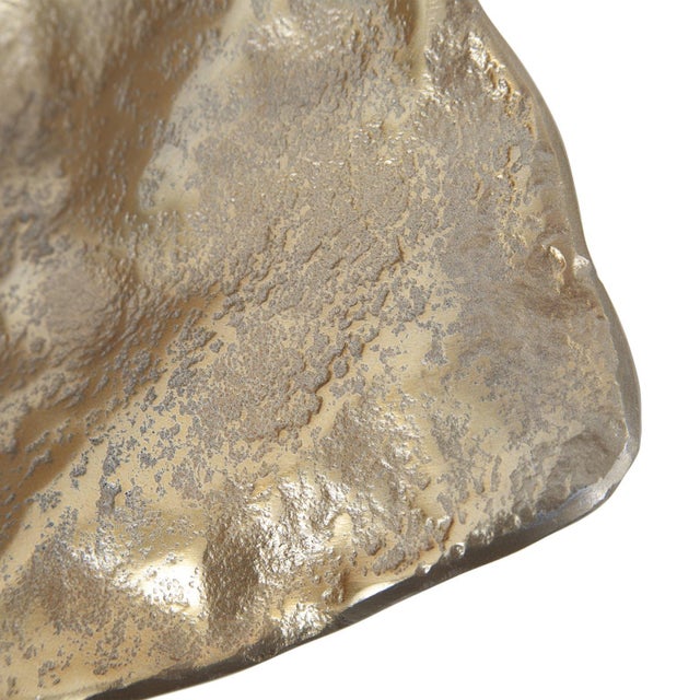 Kenneth Ludwig Chicago Rough Gold Uneven Square Dish For Sale - Image 4 of 7