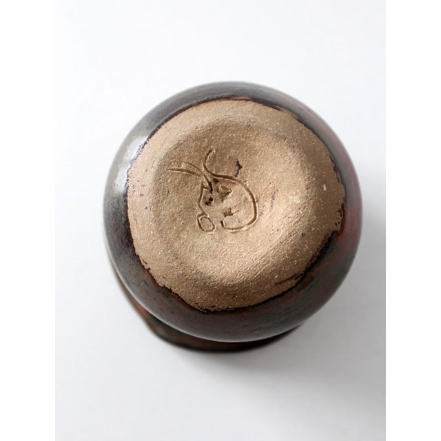 Vintage Handmade Studio Pottery Vessel For Sale - Image 14 of 15