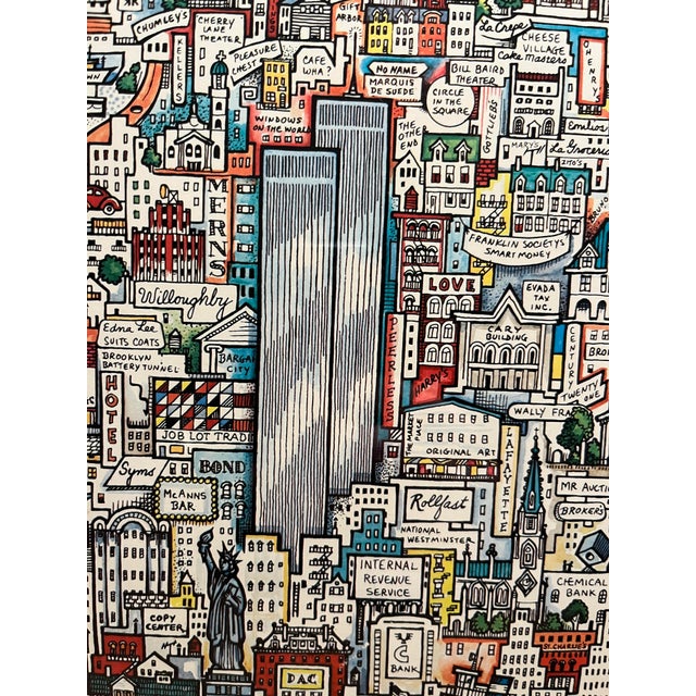 1978 Tony Graham "Manhattan" New York Vintage Framed Cardboard Print For Sale - Image 4 of 12