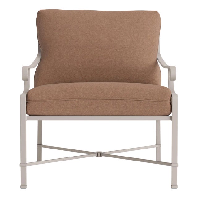 Brown Jordan Venetian Lounge Chair, Dove frame with Fusion Clay fabric For Sale