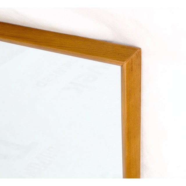 1970s Danish Mid Century Modern Sleek Frame Rectangle Wall Mirror For Sale - Image 5 of 9