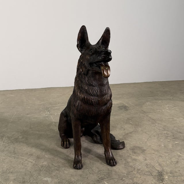 Sitting German Shepherd Bronze Sculpture – 29”h For Sale - Image 4 of 10