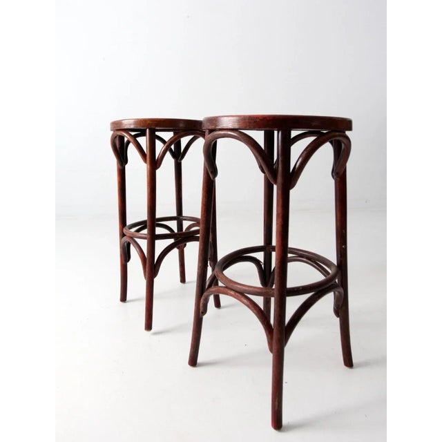 Mid-Century Bentwood Stools For Sale - Image 6 of 12