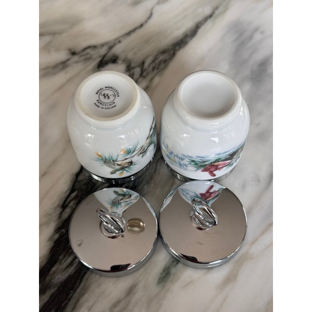 Royal Worcester Bird Motif Egg Coddlers - A Pair For Sale - Image 9 of 12