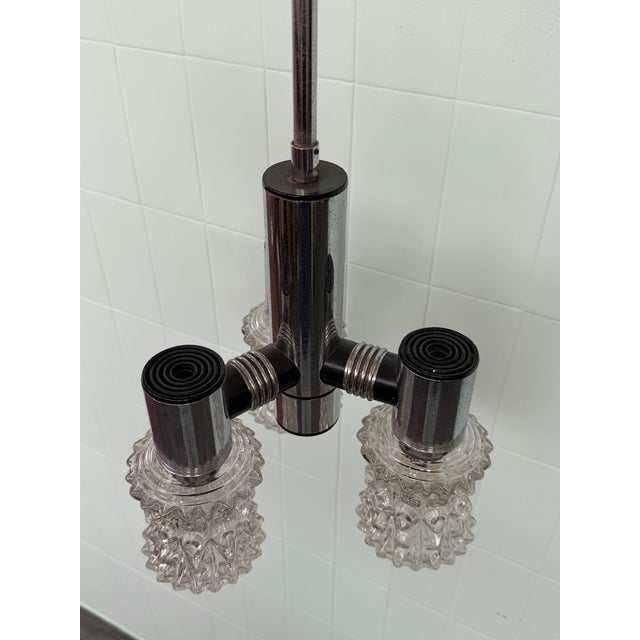 Black Italian Pendant Light in Glass and Steel from Targetti, 1970s For Sale - Image 8 of 18