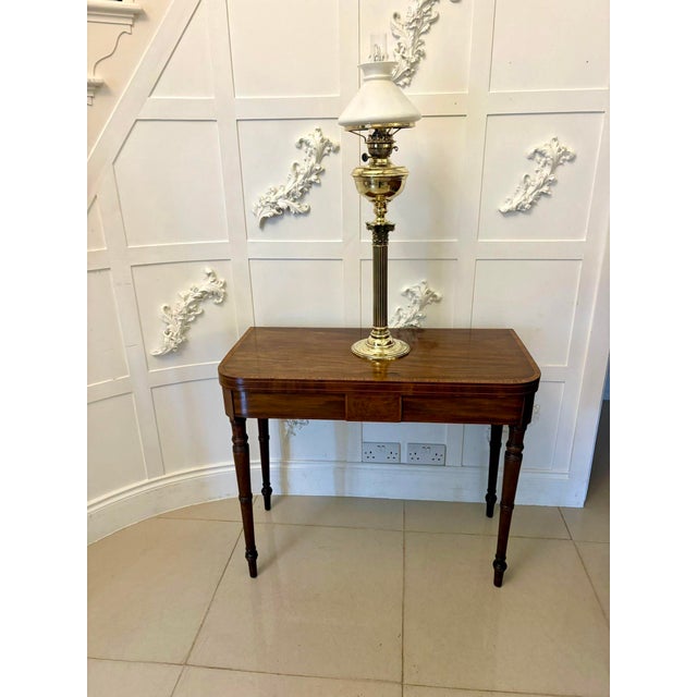 Antique George III Mahogany Inlaid Card Table, 1800 For Sale - Image 3 of 10