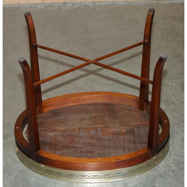 Antique Georgian Hand-Sawn Hardwood Rail Coffee Table with Brass Gallery, 1820 For Sale - Image 11 of 13