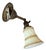 This is such a great sconce with simple embossed scalloped pattern and fabulous carmel accent. Powder, bar, kitchen, just...