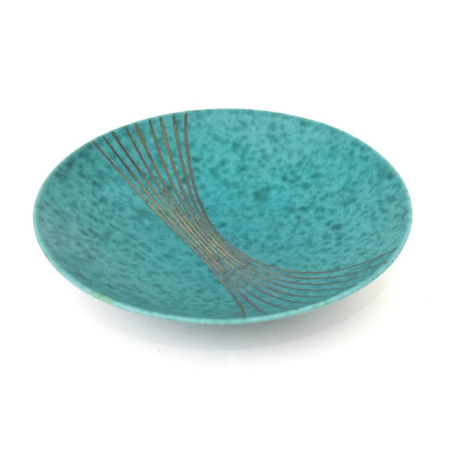This lovely vintage hallmarked Swedish Gustavsberg Argenta ceramic stone bowl is from the 50's. Marked on the bottom...