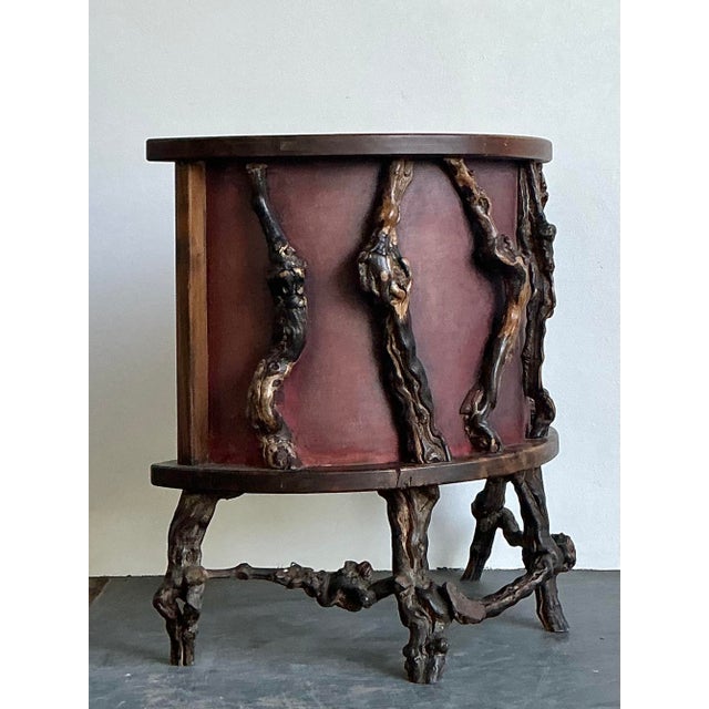 This extraordinary vintage dry bar is a masterful celebration of Organic Modernism and French artisanal craft....