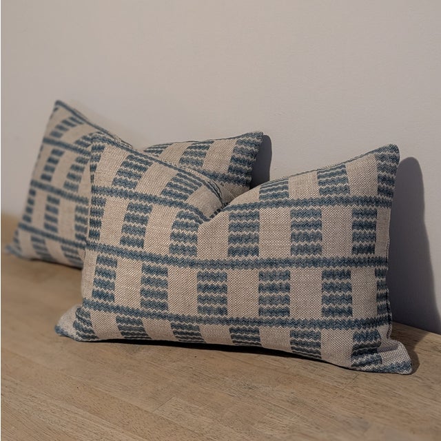 Fermoie Cove Lumbars in Blue - Pair For Sale - Image 4 of 6