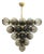 21st Century Italian Grappolo Polished Brass Smoky Murano Glass Chandelier by Fabio LTD For Sale