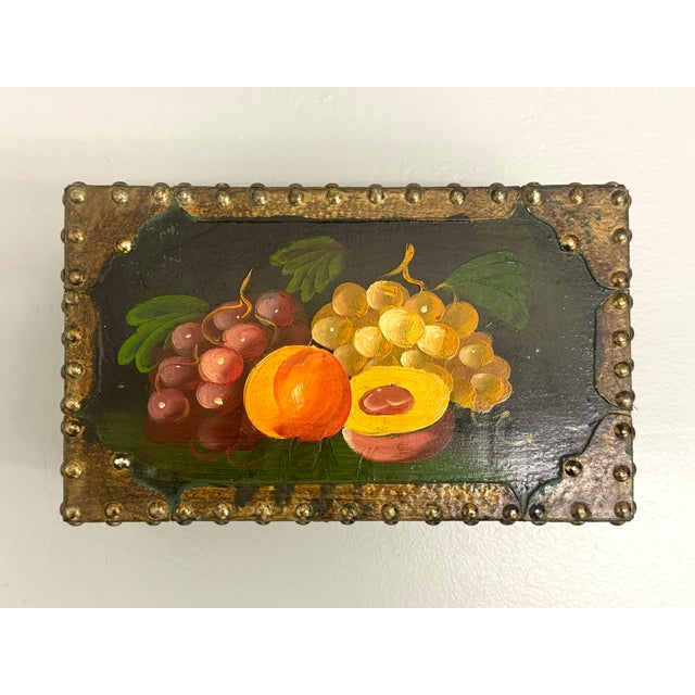 Vintage Hand-Painted Nesting Still Life Storage Boxes – Set of Five For Sale - Image 10 of 12