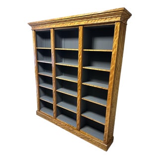 Large Satinwood Open Bookcase For Sale
