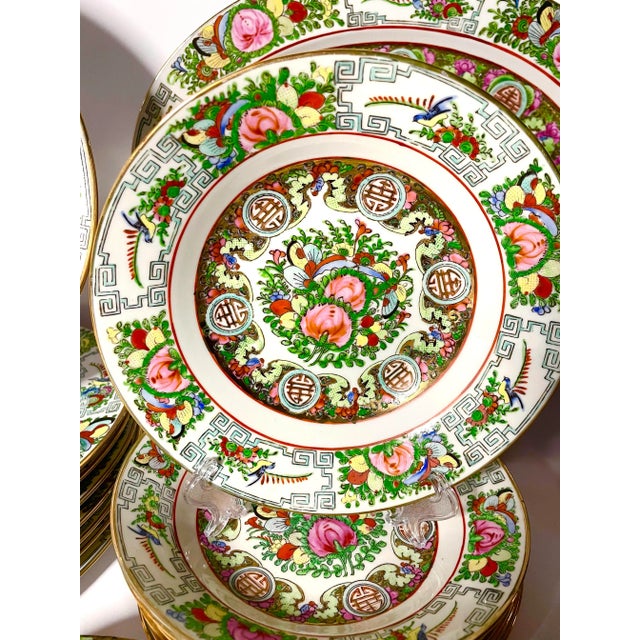 Chinoiserie Mid Century Rose Medallion China Set - 20 Pieces With Service for 8 For Sale - Image 3 of 11