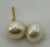 Early 21st Century 14k Button Cultured Pearl Studs Earrings - 2 Pieces For Sale - Image 5 of 8