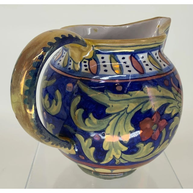 Ceramic Vintage Italian Majolica Pitcher For Sale - Image 7 of 12