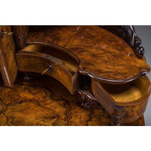 Antique Louis Philippe Walnut Vanity Desk, 1860 For Sale - Image 11 of 18