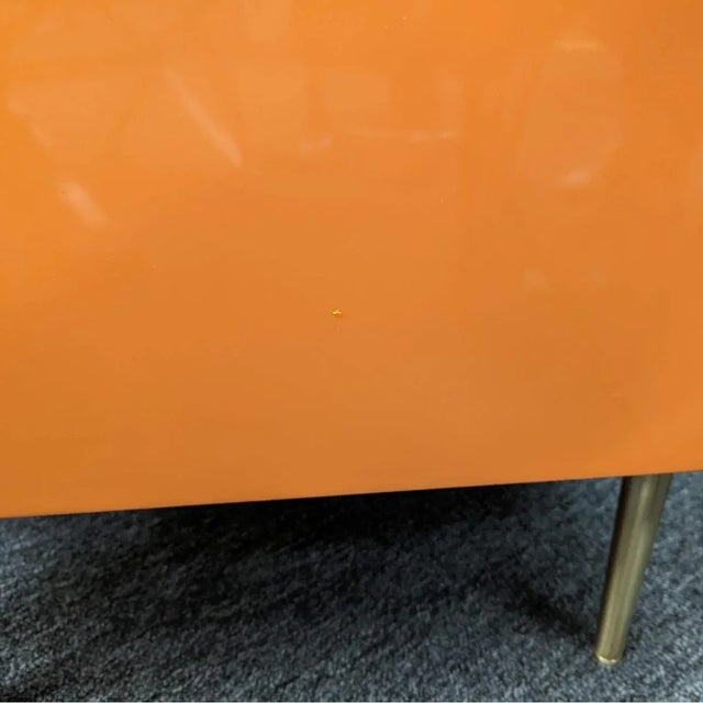 Vintage Mid-Century Modern Cubic Orange Cabinets - a Pair For Sale - Image 12 of 12