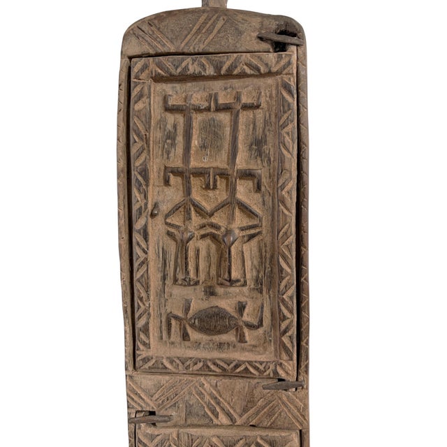 Large Vintage Unique Dogon Hand Carved Wooden Box Mali 25" H For Sale - Image 9 of 9