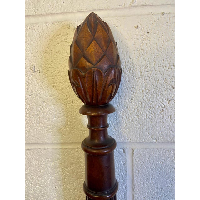 Vintage Twin Size Four Poster Bed With Pinecone Pineapple Finials