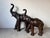 Vintage Safari Style Oversized Leather Elephant Sculptures With Raised Trunks – A Pair For Sale - Image 4 of 18