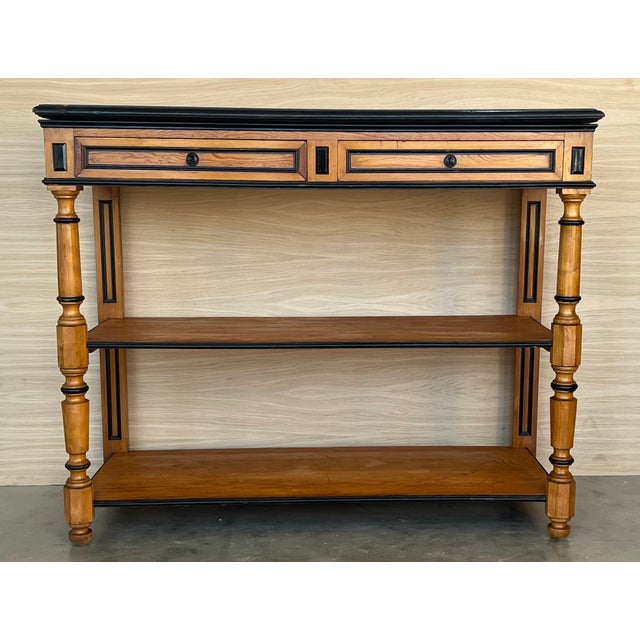 English Early 20th C English Lemontree Three Tier Server or Buffet With Drawers For Sale - Image 3 of 12