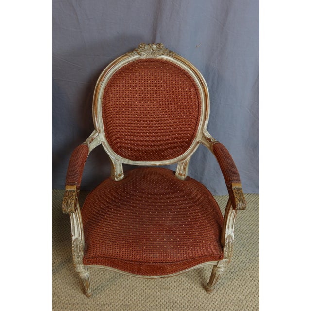 Louis XVI Cabriolet Armchairs, 1920s, Set of 7 For Sale - Image 6 of 11