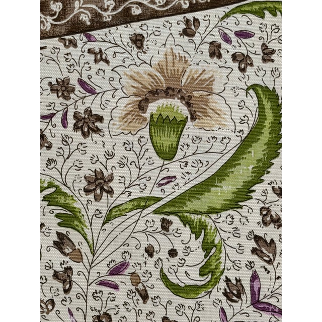 2020s Quadrille Les Indiennes Multicolor Multi Brown Taupe Lilac Fabric 302653f 3 Yards For Sale - Image 5 of 7
