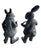 Illustration Vintage Cast Iron Gentleman Rabbit Garden Statues - Set of 2 Dapper Hare Figures (Pipe & Goblet) For Sale - Image 3 of 12