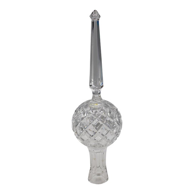 Vintage Waterford Cut Crystal Spire Tree Topper For Sale