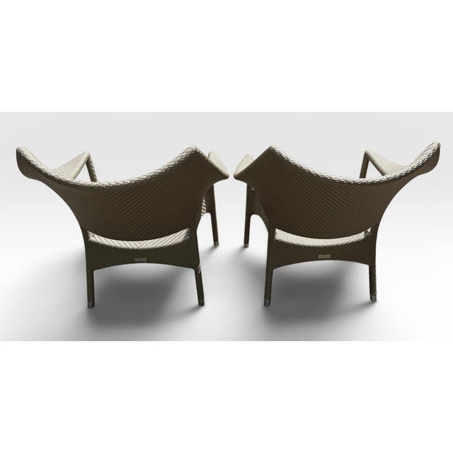 Beige Janice Feldman for Janus Et Cie Amari Outdoor Low Back Lounge Chairs - Pair - Limestone Finish For Sale - Image 8 of 14