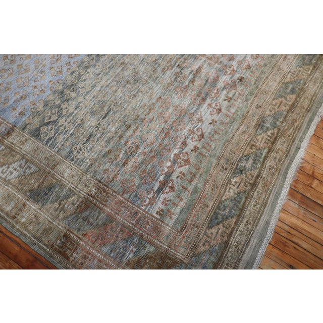 Early 20th Century Zabihi Collection Powder Blue Tribal Persian Kurd Corridor Rug - 8'7" x 17'1" For Sale - Image 11 of 12