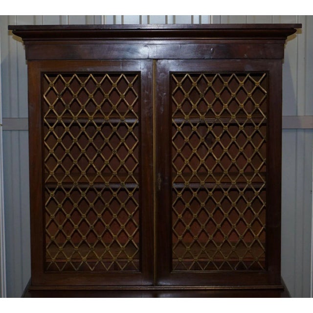 Antique Hardwood and Pierced Bronzed Bookcase, 1800s For Sale - Image 6 of 12