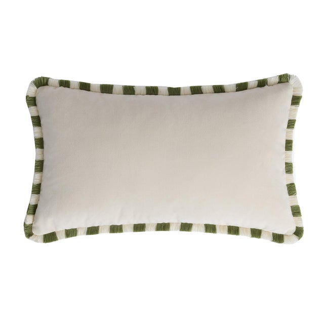 Green & Ivory Fringed Cushions – Set of Two A sophisticated dialogue of color and texture, this exclusive set pairs the...