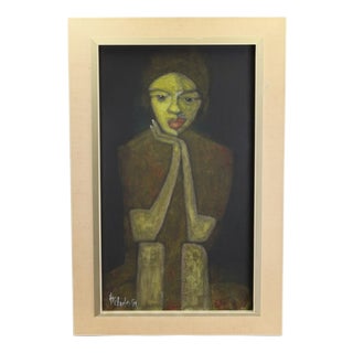 Harry Charles Tim, In Thought Portrait, 2026, Acrylic Painting on Board, Framed For Sale
