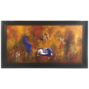 Striking and Large Horizontal Contemporary Painting