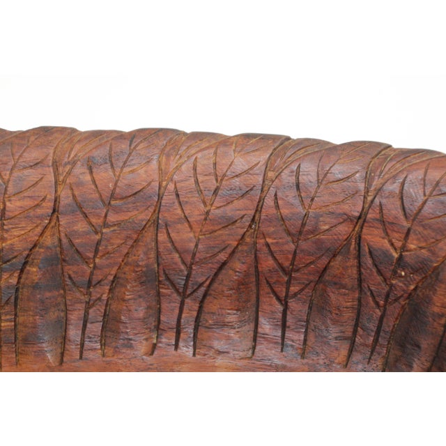 Wood Large Hand-Carved Tribal Wooden Bowl from the Batak of Sumatra For Sale - Image 7 of 13