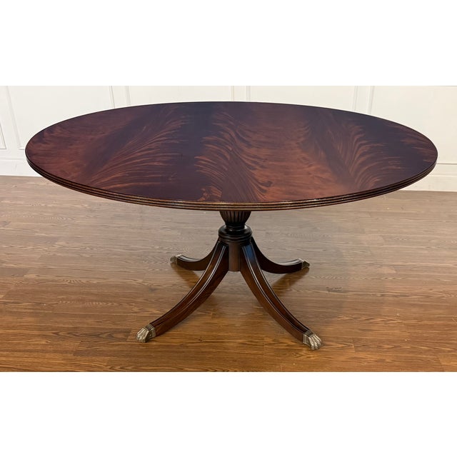 Wood Georgian Style 60 Inch Diameter Mahogany Dining Table by Leighton Hall - Showroom Sample For Sale - Image 7 of 18