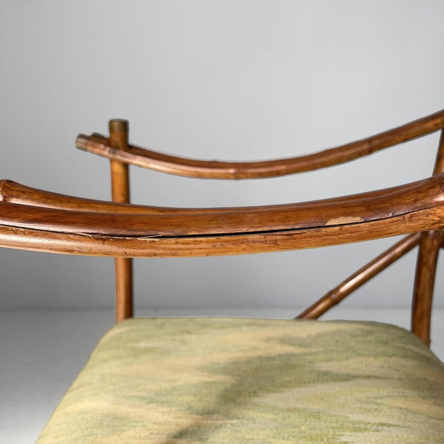 Art Deco Italian Armchairs in Fabric and Bamboo, 1930s, Set of 2 For Sale - Image 9 of 18