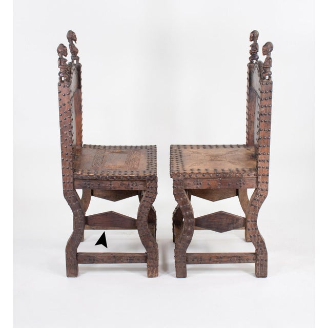 Pair of 19th Century Baule Ceremonial Chairs From Ivory Coast For Sale - Image 11 of 12