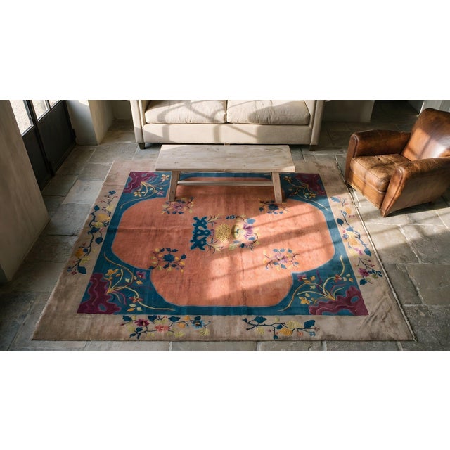 1920s Chinese Art Deco Carpet by Nichols Workshop ( 8'2" x 9'9" - 250 x 297 ) For Sale - Image 9 of 9