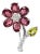 18K White Gold 1/3 Cttw Diamond, Pink Tourmaline, and Green Peridot Flower and Leaf Tulip Brooch Pin (H-I Color, VS2-SI1) For Sale