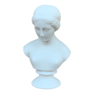 Vintage Classical Female Parian Porcelain Bust Sculpture For Sale
